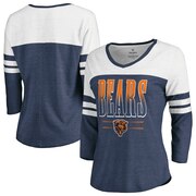 Add Chicago Bears Fanatics Branded Women's Team Wave 3/4-Sleeve V-Neck T-Shirt – Navy/White To Your NFL Collection