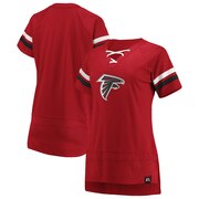 Add Atlanta Falcons Fanatics Branded Women's Draft Me Lace Up T-Shirt - Red/Black To Your NFL Collection