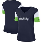 Add Seattle Seahawks Nike Women's Breathe Performance V-Neck T-Shirt – College Navy To Your NFL Collection