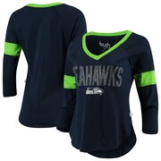 Add Seattle Seahawks Touch by Alyssa Milano Women's Ultimate Fan 3/4 Sleeve Raglan T-Shirt - College Navy To Your NFL Collection