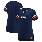 Add Denver Broncos Fanatics Branded Women's Draft Me Lace Up T-Shirt - Navy/Orange To Your NFL Collection