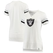 Add Oakland Raiders Fanatics Branded Women's Draft Me Lace Up T-Shirt - White/Black To Your NFL Collection