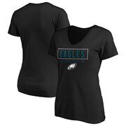 Add Philadelphia Eagles Fanatics Branded Women's Two-Tone V-Neck T-Shirt – Black To Your NFL Collection