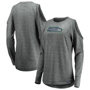 Add Seattle Seahawks Fanatics Branded Women's Plus Size Versalux Team Ambition Cold Shoulder Long Sleeve T-Shirt – Gray To Your NFL Collection