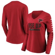 Add Atlanta Falcons Fanatics Branded Women's Team Slogan Long Sleeve V-Neck T-Shirt - Red To Your NFL Collection