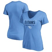 Add Tennessee Titans Fanatics Branded Women's Two-Tone V-Neck T-Shirt – Light Blue To Your NFL Collection