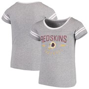 Add Washington Redskins NFL Pro Line by Fanatics Branded Girls Youth Live For It 2-Stripe T-Shirt – Heathered Gray To Your NFL Collection