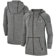 Add Seattle Seahawks Nike Women's Gym Vintage Raglan Full-Zip Hoodie - Heathered Gray To Your NFL Collection