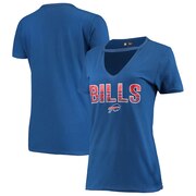 Add Buffalo Bills New Era Women's Gradient Glitter Choker V-Neck T-Shirt - Royal To Your NFL Collection