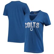 Add Indianapolis Colts New Era Women's Gradient Glitter Choker V-Neck T-Shirt - Royal To Your NFL Collection