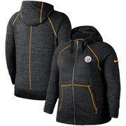 Add Green Bay Packers Nike Women's Plus Size Gym Vintage Full-Zip Hoodie - Heathered Black To Your NFL Collection