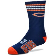 Add Chicago Bears For Bare Feet Youth 4-Stripe Deuce Quarter-Length Socks To Your NFL Collection