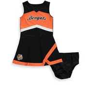 Add Cincinnati Bengals Girls Preschool Cheer Captain Jumper Dress – Black/Orange To Your NFL Collection