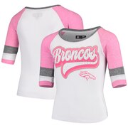 Add Denver Broncos New Era Youth Rhinestone Tri-Blend 3/4-Sleeve Raglan T-Shirt - White To Your NFL Collection