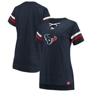 Add Houston Texans Fanatics Branded Women's Draft Me Lace Up T-Shirt - Navy/Red To Your NFL Collection