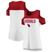 Add Arizona Cardinals Majestic Women's Pure Dedication Open Shoulder T-Shirt – White/Cardinal To Your NFL Collection