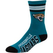 Add Jacksonville Jaguars For Bare Feet Youth 4-Stripe Deuce Quarter-Length Socks To Your NFL Collection