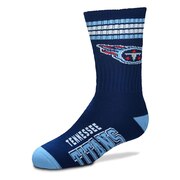 Add Tennessee Titans For Bare Feet Youth 4-Stripe Deuce Quarter-Length Socks To Your NFL Collection