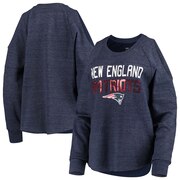 Add New England Patriots New Era Women's Cold Shoulder Tri-Blend Raglan Long Sleeve T-Shirt – Heathered Navy To Your NFL Collection