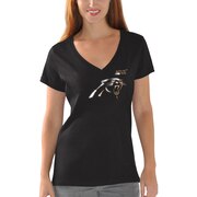 Add Carolina Panthers G-III 4Her by Carl Banks Women's NFL 100th Season Fair Catch V-Neck T-Shirt - Black To Your NFL Collection