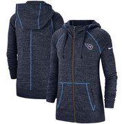 Add Tennessee Titans Nike Women's Gym Vintage Raglan Full-Zip Hoodie - Heathered Navy To Your NFL Collection