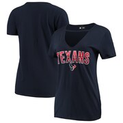 Add Houston Texans New Era Women's Gradient Glitter Choker V-Neck T-Shirt - Navy To Your NFL Collection