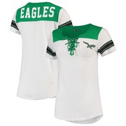 Add Philadelphia Eagles New Era Women's Athletic Historic Lace-Up T-Shirt - White To Your NFL Collection