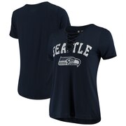 Add Seattle Seahawks New Era Women's Athletic Lace-Up T-Shirt - College Navy To Your NFL Collection