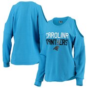 Add Carolina Panthers New Era Women's Cold Shoulder Tri-Blend Raglan Long Sleeve T-Shirt – Blue To Your NFL Collection