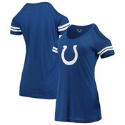 Add Indianapolis Colts New Era Women's Varsity Cold Shoulder T-Shirt - Royal To Your NFL Collection