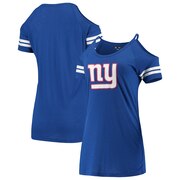 Add New York Giants New Era Women's Varsity Cold Shoulder T-Shirt - Royal To Your NFL Collection