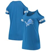 Add Detroit Lions New Era Women's Varsity Cold Shoulder T-Shirt - Blue To Your NFL Collection