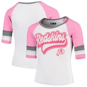 Add Washington Redskins New Era Youth Rhinestone Tri-Blend 3/4-Sleeve Raglan T-Shirt - White To Your NFL Collection