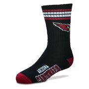 Add Arizona Cardinals For Bare Feet Youth 4-Stripe Deuce Quarter-Length Socks To Your NFL Collection