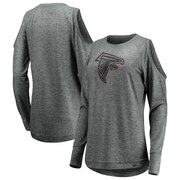 Add Atlanta Falcons Fanatics Branded Women's Team Ambition Cold Shoulder Long Sleeve T-Shirt – Gray To Your NFL Collection