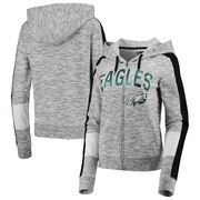 Add Philadelphia Eagles New Era Women's Athletic Space Dye French Terry Full-Zip Hoodie - Black To Your NFL Collection