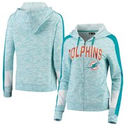 Add Miami Dolphins New Era Women's Athletic Space Dye French Terry Full-Zip Hoodie - Aqua To Your NFL Collection