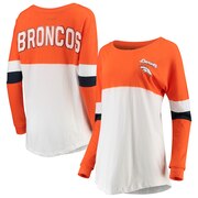 Add Denver Broncos New Era Women's Athletic Varsity Long Sleeve T-Shirt - Orange/White To Your NFL Collection