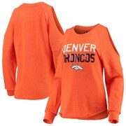 Add Denver Broncos New Era Women's Cold Shoulder Tri-Blend Raglan Long Sleeve T-Shirt – Heathered Orange To Your NFL Collection