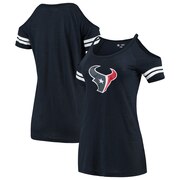 Add Houston Texans New Era Women's Varsity Cold Shoulder T-Shirt - Navy To Your NFL Collection