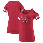 Add Arizona Cardinals New Era Women's Varsity Cold Shoulder T-Shirt - Cardinal To Your NFL Collection