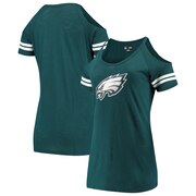 Add Philadelphia Eagles New Era Women's Varsity Cold Shoulder T-Shirt - Midnight Green To Your NFL Collection