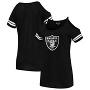 Add Oakland Raiders New Era Women's Varsity Cold Shoulder T-Shirt - Black To Your NFL Collection