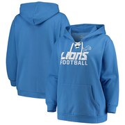 Add Detroit Lions Majestic Women's Plus Size Lace-Up Fleece Pullover Hoodie - Blue To Your NFL Collection