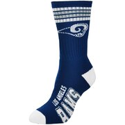 Add Los Angeles Rams For Bare Feet Women's 4-Stripe Deuce Crew Socks To Your NFL Collection