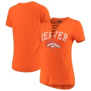 Add Denver Broncos New Era Women's Athletic Lace-Up T-Shirt - Orange To Your NFL Collection