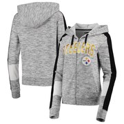 Add Pittsburgh Steelers New Era Women's Athletic Space Dye French Terry Full-Zip Hoodie - Black To Your NFL Collection