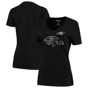 Add Baltimore Ravens G-III 4Her by Carl Banks Women's NFL 100th Season Fair Catch V-Neck T-Shirt - Black To Your NFL Collection