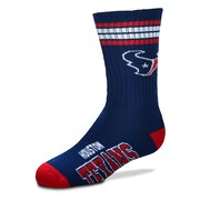 Add Houston Texans For Bare Feet Youth 4-Stripe Deuce Quarter-Length Socks To Your NFL Collection