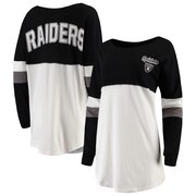 Add Oakland Raiders New Era Women's Athletic Varsity Long Sleeve T-Shirt - Black/White To Your NFL Collection